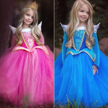Halloween Barn Jenter Cosplay Festkostymer Prinsessekjoler Ro