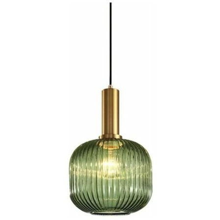 Industriell retro lysekrone, moderne retrostil lysekrone, pendellampe, glasskjerm med polert messing lampebase [Energisparende klasse A++]