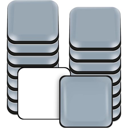 Møbelglidere, 16 stk (Firkantet, 24X24mm) Firkantede selvklebende møbelglidere for glatte gulv og tepper