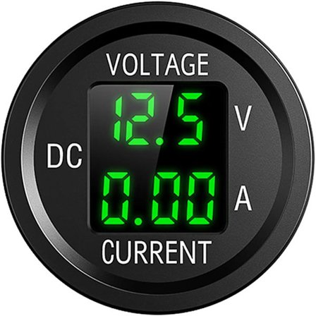 12V Vandtæt LED Digital Voltmeter til Motorcykel, 9V-48V DC Strøm Voltmeter til Biler Motorcykler Lastbiler Både Yachter (Grøn)