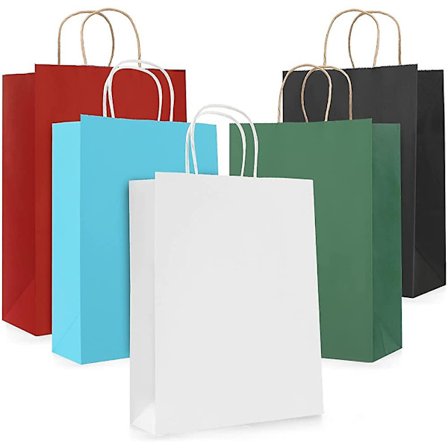 Presentpåsar Stora papperspåsar med handtag (18 st. 30x23x12cm 130gsm papper) Svart