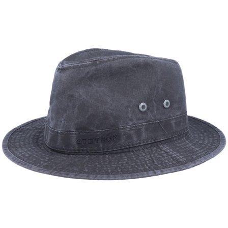 Stetson - Black fedora Kapelusz - Tller Delave Organic Cotton Black Fedora @ Hatstore