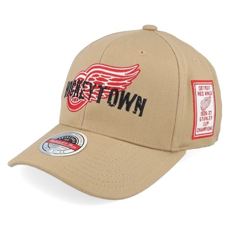 Mitchell & Ness - NHL Beige adjustable Caps - Hatstore Exclusive x Detroit Red Wings Hockeytown Rust Adjustable @ Hatstore