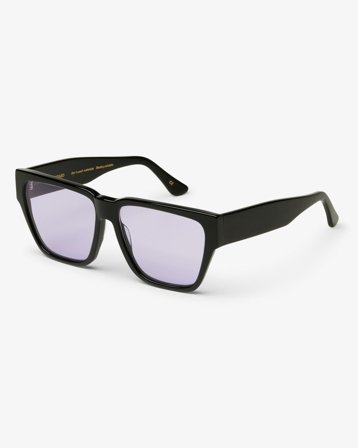 Sunglass 11 - Deep Black Solid - Lavender - One Size