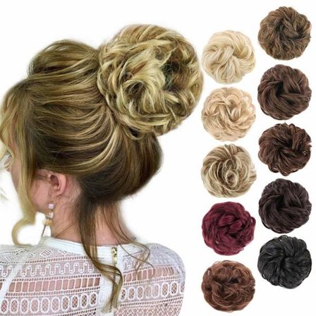 1PCS Messy Hair Bun Hair Scrunchies Extension Curly Wavy Messy Synthetic Chignon for women Updo Hairpiece