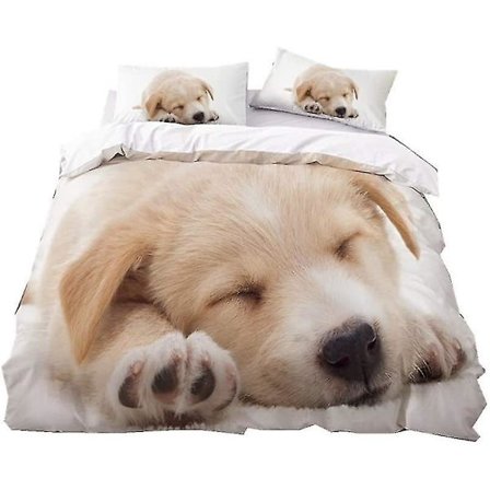 Sticker Superb Täckeöverdrag 3D Katt Och Hund Sängkläder Med Enkelt Täckeöverdrag