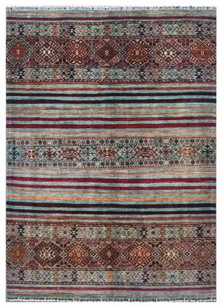 Anudada A Mano Shabargan Alfombra 156X215 De Lana Pequeño