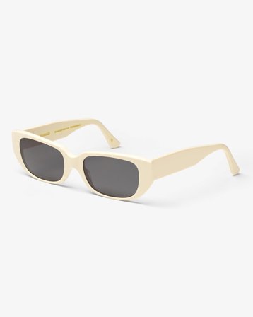 Sunglass 10 - Ivory White Solid - Black - One Size