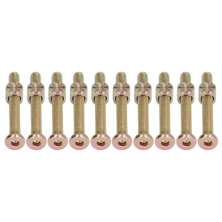 10 sett babyseng sprinkelseng skrue M6 galvanisert rustfritt stål sekskant hode skruer maskinvare sett for møbler M6x60mm