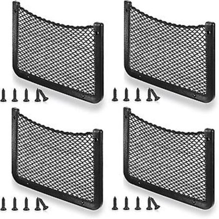 Auton säilytysverkot 4 kpl, Tavaratilan säilytyskorit 36 x 18 cm, Monitoiminen auton taskuorganisaattori-pussi tarvikkeille, asuntoautoille, veneille,