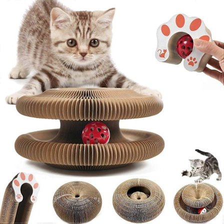 Magisk kradsebræt til katte - Interaktivt foldbart legetøj, kompatibelt med Kitty Kurlz[YDE]