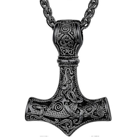 Viking Thor's Hammer Halsband Rostfritt Stål Herrhalsband Med Odin