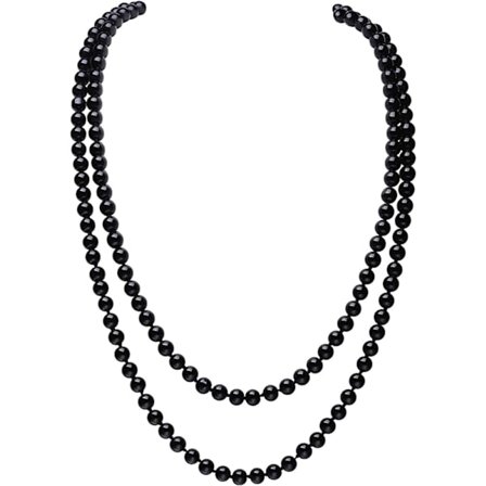 Langt perlekjede i imiterte perler-FA11-