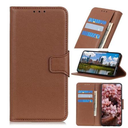 Oneplus Nord - Litchi Plånboksfodral - Brun Brown Brun