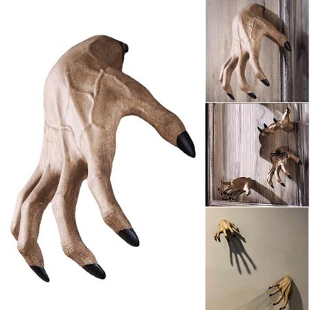 Hemsk Staty Ornament Simulering Häxa Handdekoration Väggmonterad Harts Hantverk För Hem Halloween