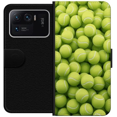 Kompatibel Tegnebogsetui til Xiaomi Xiaomi Mi 11 Ultra Mønster af grønne tennisbolde i høj detalje, sporty motiv med gentagende tekstur og stærke