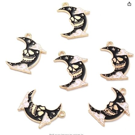 Halloween Emalj Berlocker Svarta Månen Hängsmycken Gotisk Berlock