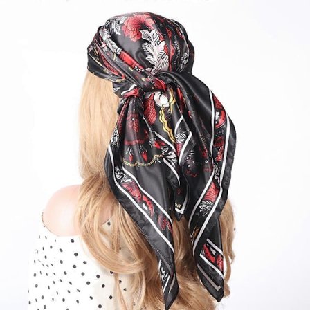 Paisleysilkeskjerf | Silkeskjerf dame | Silke hijab bandana | Hodeskjerf dame - Vintage
