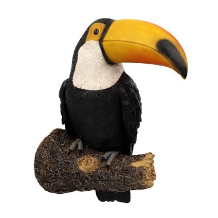 Trädgårdsfågelfigur Resin Toucan Bird Statue Livsliknande djur Sta