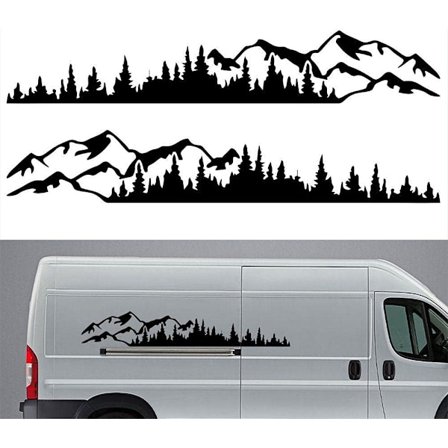 2 st bilklisterberg skog vinyl bilklister lastbilsfönster B