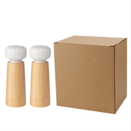 6-Tommers Hvid Manuel Kværnsæt - Keramisk Mekanisme til Peber, Salt og Krydderier, Kompatibel med Alle Krydderier