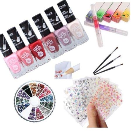 Neglesæt - Dekorationssæt - Neglelak, Rhinestone, Negleklistermærker