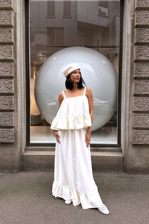 NA-KD Jupe longue - Jupes à volants - Beige - EU 32