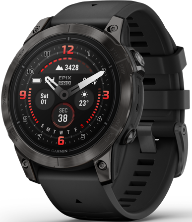 Garmin EPIX PRO (G2) 47mm Sapphire Carbon Grey DLC Titanium with Black Band