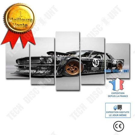 Väggdekoration - TD - Ford Mustang - 5 delar - HD Canvas - Samtida vardagsrum