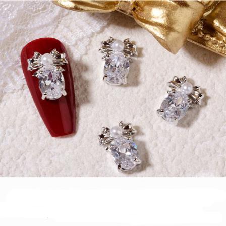 Nail Art Diamond Bear Bow 8 8