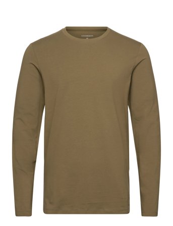 Basic O-Neck Stretch Tee L/S Khaki Lindbergh