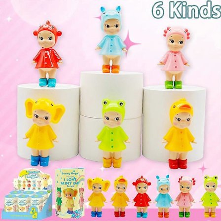 Sunny Angel Minifigur I Love Rainy Day Series Leke for Jenter - Mystery Blind Box Frosk & And Gul