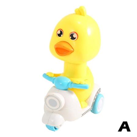 Press The Duckling Pull Back Toy Duck Toy Car Children Cartoon T blue on-size
