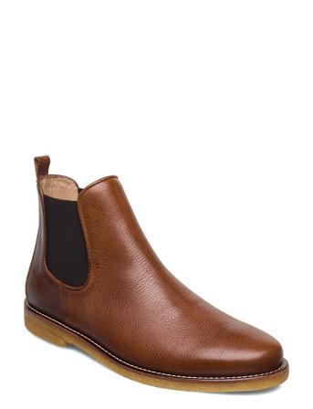 Booties - Flat - With Elastic Chelsea-saappaat Bootsit Ruskea ANGULUS