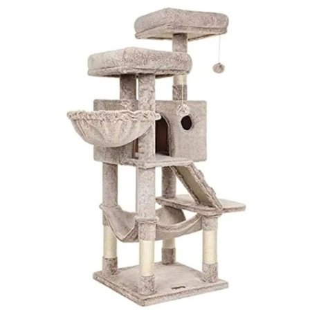 Stabilt Kradsetræ – XXL Kradsetræ med Blødt Betræk, Lysebrun