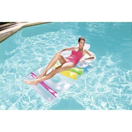 Luftmadrass Badfåtölj med ryggstöd och armstöd - Bestway Vit