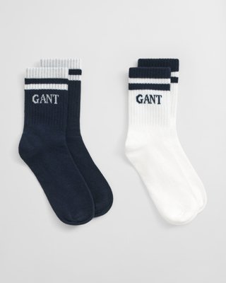 GANT - 2-pakning stripete sportssokker for barn evening blue