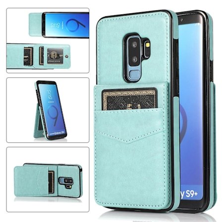 Business Style Pu Case För Samsung S9 Plus Med Korthållare, Plånboksfunktion, Stnadfunktion, Fallskydd