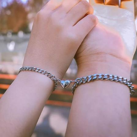 2 St Magnetiska Pararmband Matchande Hjärtarmband Love White K