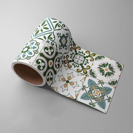 Grønn Mønstret Tapetbord Removable Veggdekor Veggbord Selvklebende Vanntett PVC Tapet Fotlist Klistremerke 10cm X 500cm