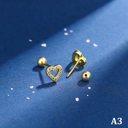 1 par örhängen Crystal Ear Stud Rostfritt stål Helix Ear