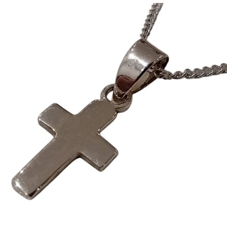 Äkta 925 Sterling Silver Liten Kors Halsband