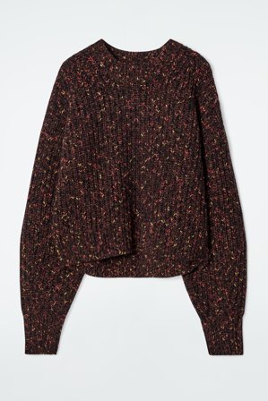 COS Women's Flecked Merino Wool Jumper in Brown