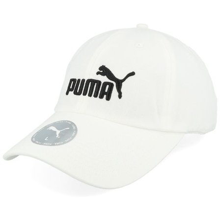 Puma - Vit unconstructed Keps - Essential No.1 Logo Bb White/Black Dad Cap @ Hatstore