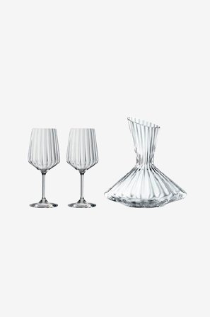 Spiegelau - Karahvi + kaksi viinilasia LifeStyle, 3 osaa - Läpinäkyvä - Viinilasit - - Homeroom