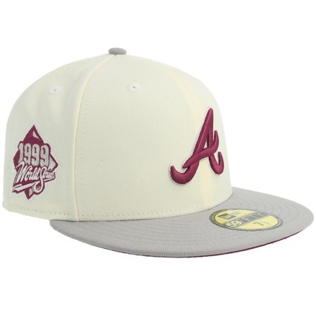 New Era - MLB - Beige - fitted - Cap - "Hatstore Exclusive x Atlanta Braves 59FIFTY World Series Chrome/Grey Fitted " - Hatstore