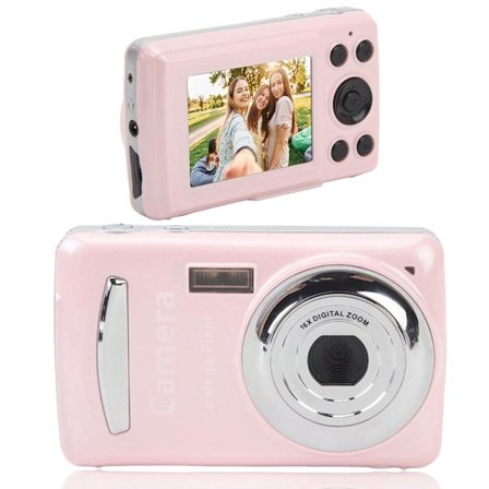 1080P, 16 MP kompakt digitalkamera med 2,4-tommer skærm - 32 GB Pink