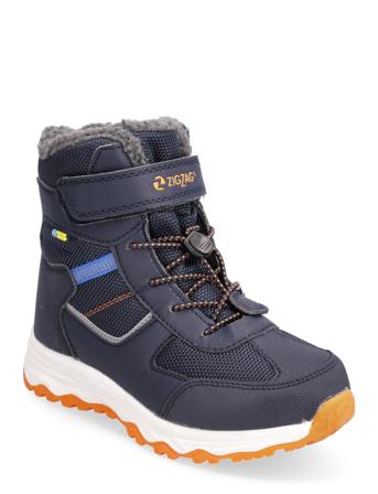 Balful Kids Winterboot Wp Navy ZigZag
