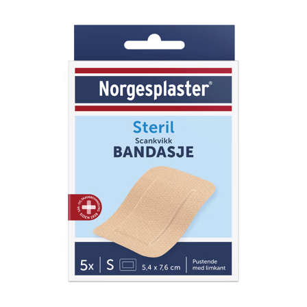 Norgesplaster Scankvikk bandasje, 5.4 cm x 7.6 cm, beige, 5 stk.