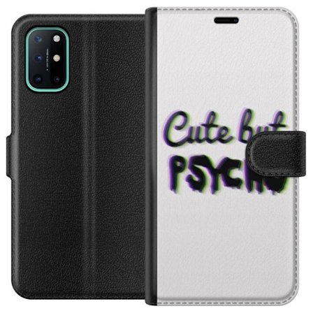 Kompatibel Tegnebogsetui til OnePlus 8T Rainbow-farvet legetøjsfigur med et glad ansigt og farverige cirkler i en legesyg studieillustration